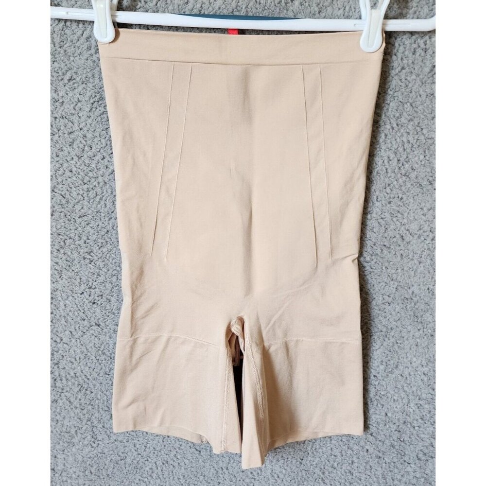 Spanx Women's SpanxSculpt OnCore High Waist Mid Thigh Control Shorts Beige Sz M